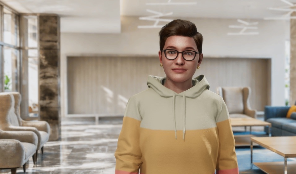 Simulation avatar in a security screening pushback scenario
